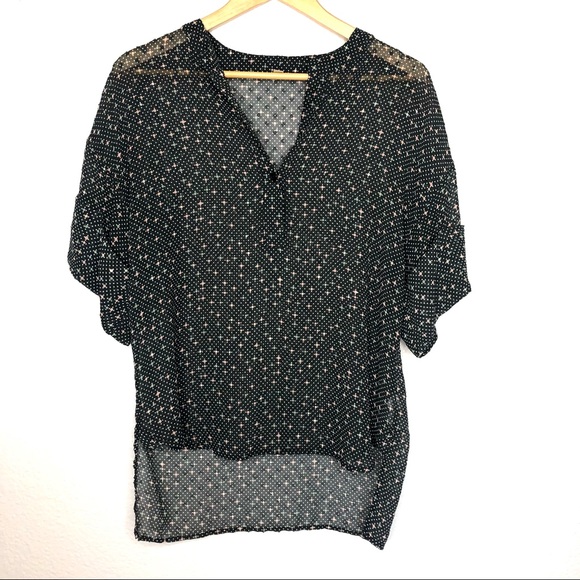 SOLD Cabi sheer swiss dot short sleeve blouse - Picture 2 of 7